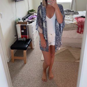 Charlotte Russe Blue Paisley Kimono